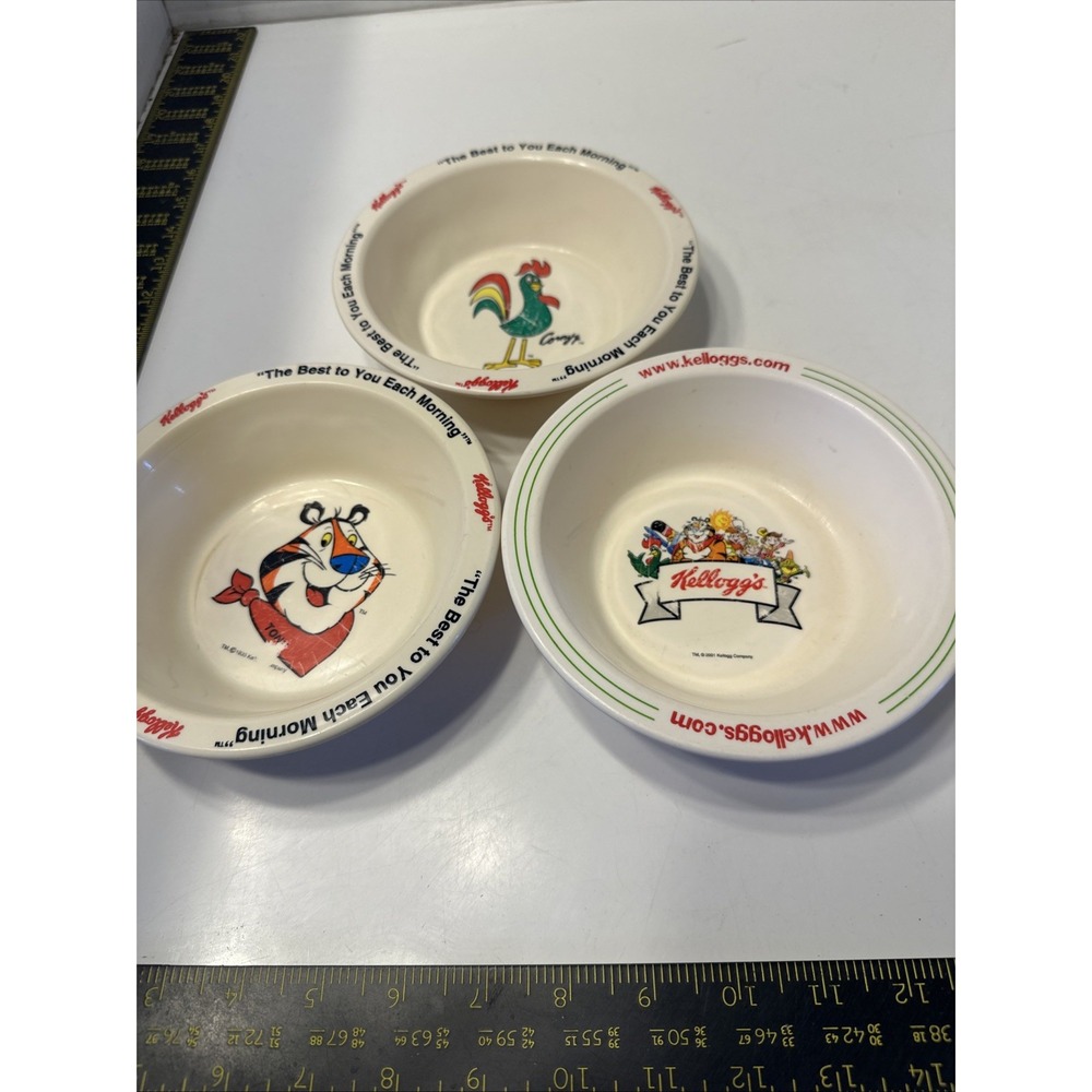 1995 Kellogg's Cereal Bowls‎ "The Best To You Each Morning" Set Of 3 Vintage